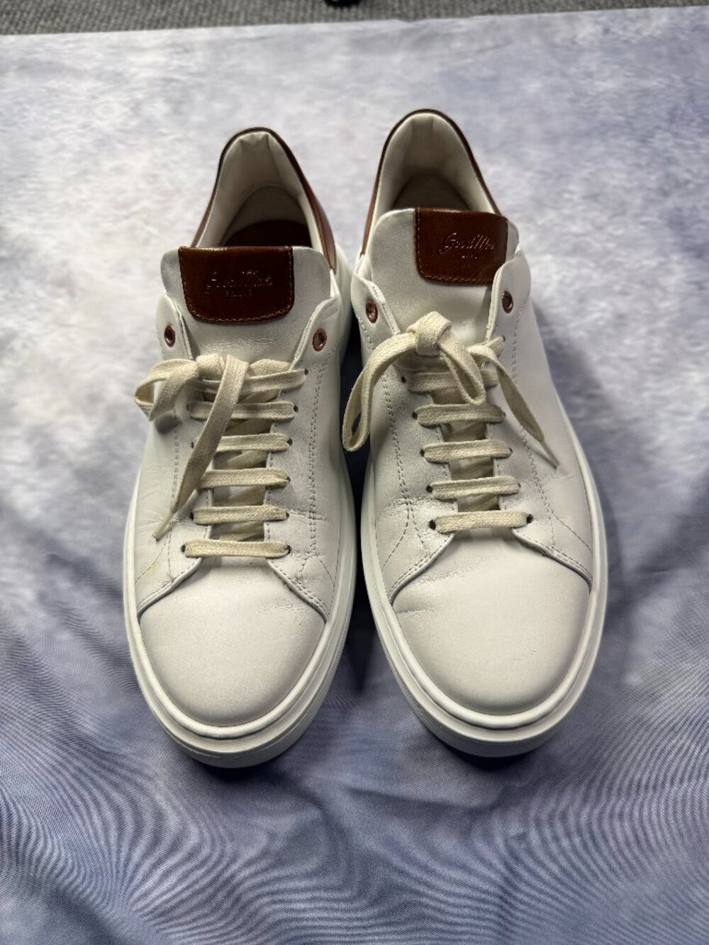 Good Man Brand London White Leather Sneakers Mens 10 Minimalist Clean Italy Made